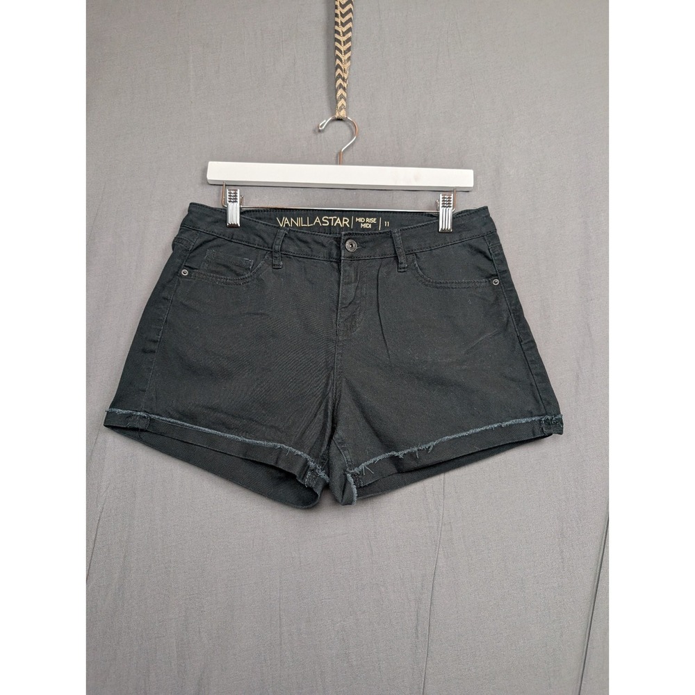 Vanilla Star Women's Size 11 Black Super Soft Mid Rise Midi Shorts